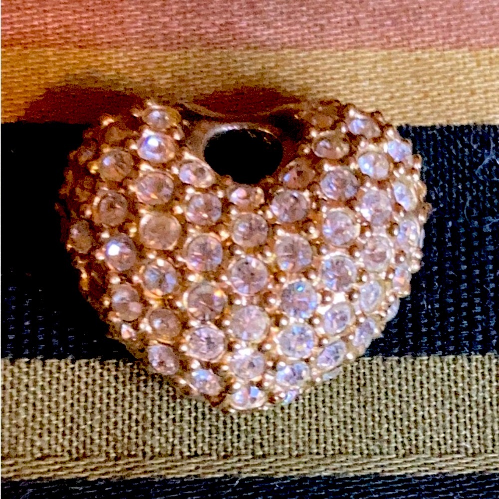 Vintage Puffed heart,SWAVORSKI 
pavé work by Roman,Signed Piece